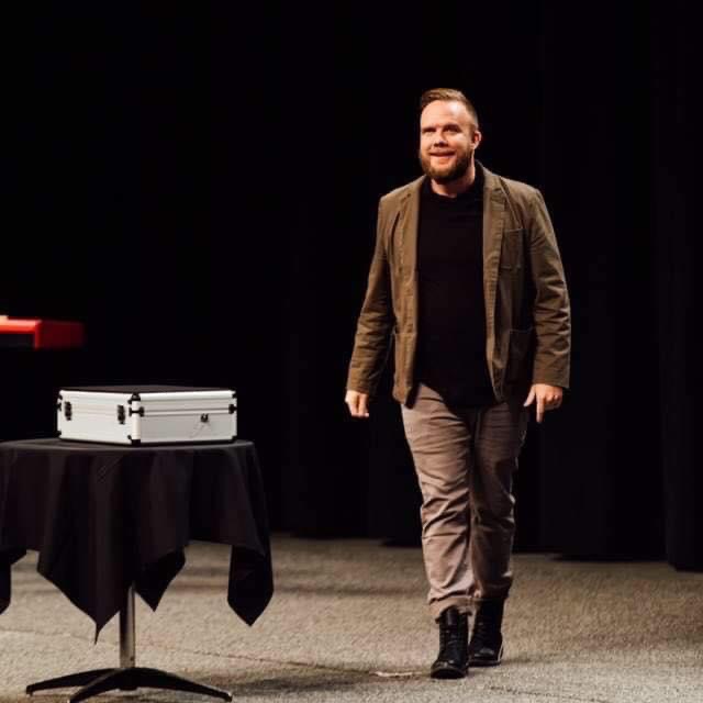 David Wood performing magic